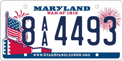 MD license plate 8AA4493