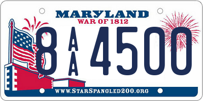 MD license plate 8AA4500