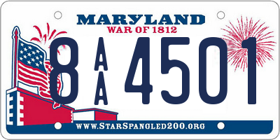 MD license plate 8AA4501
