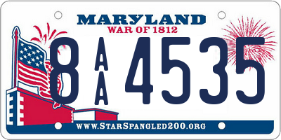 MD license plate 8AA4535