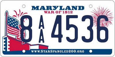 MD license plate 8AA4536