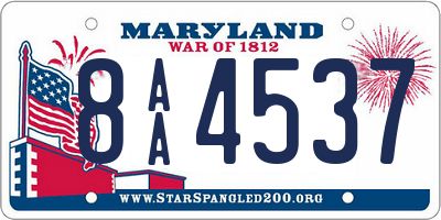 MD license plate 8AA4537