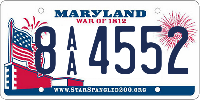 MD license plate 8AA4552