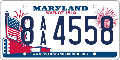 MD license plate 8AA4558