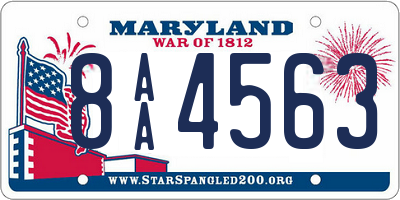 MD license plate 8AA4563