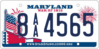 MD license plate 8AA4565