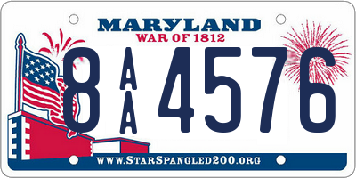 MD license plate 8AA4576