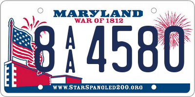 MD license plate 8AA4580