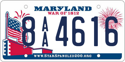 MD license plate 8AA4616