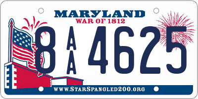 MD license plate 8AA4625