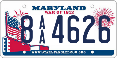 MD license plate 8AA4626