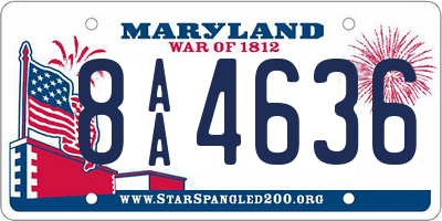 MD license plate 8AA4636