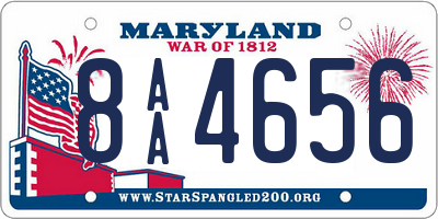 MD license plate 8AA4656