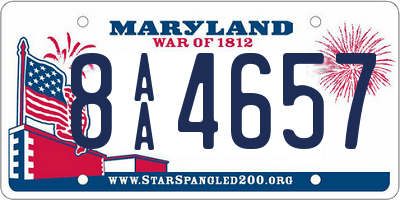 MD license plate 8AA4657
