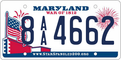 MD license plate 8AA4662