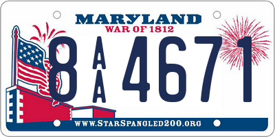 MD license plate 8AA4671