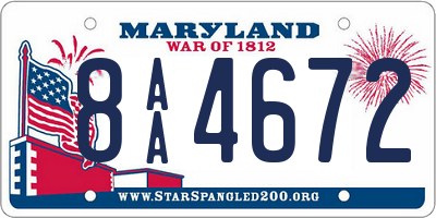 MD license plate 8AA4672