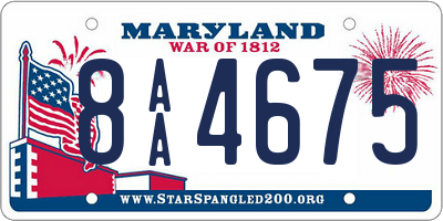 MD license plate 8AA4675