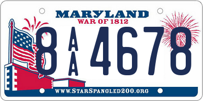 MD license plate 8AA4678