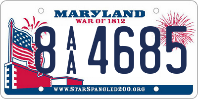 MD license plate 8AA4685
