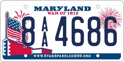 MD license plate 8AA4686