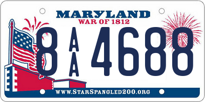 MD license plate 8AA4688