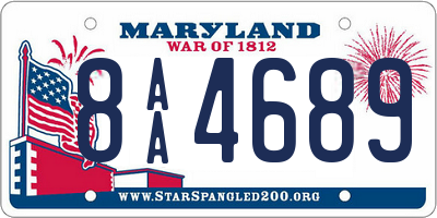 MD license plate 8AA4689