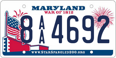 MD license plate 8AA4692