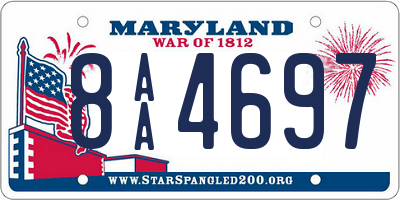 MD license plate 8AA4697