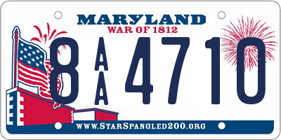 MD license plate 8AA4710