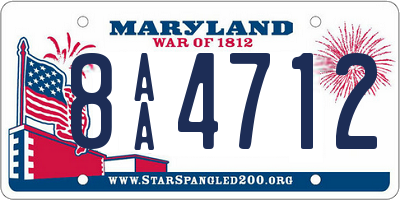 MD license plate 8AA4712