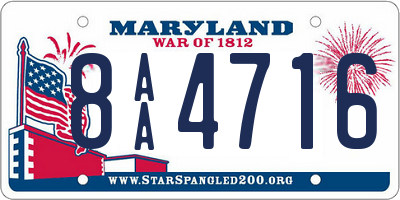 MD license plate 8AA4716