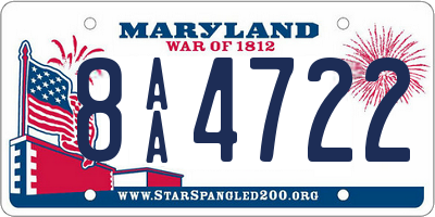 MD license plate 8AA4722