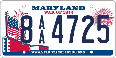 MD license plate 8AA4725
