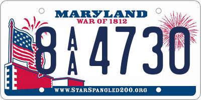 MD license plate 8AA4730