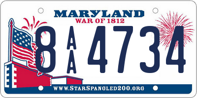 MD license plate 8AA4734