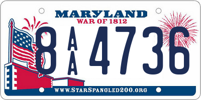 MD license plate 8AA4736