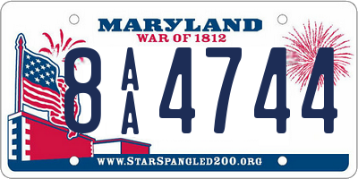 MD license plate 8AA4744