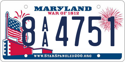 MD license plate 8AA4751