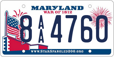 MD license plate 8AA4760