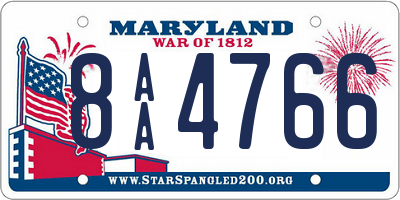 MD license plate 8AA4766
