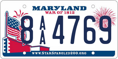 MD license plate 8AA4769