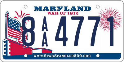 MD license plate 8AA4771