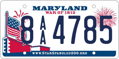 MD license plate 8AA4785
