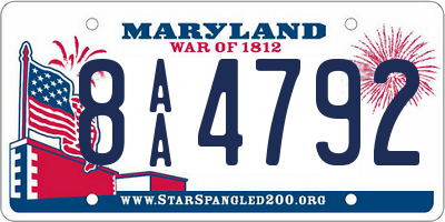 MD license plate 8AA4792