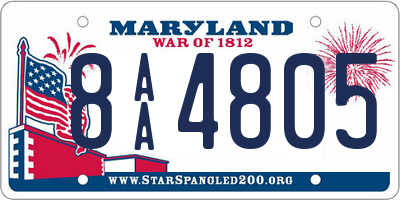 MD license plate 8AA4805