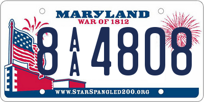 MD license plate 8AA4808