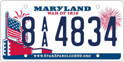 MD license plate 8AA4834