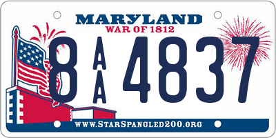 MD license plate 8AA4837