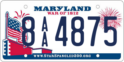 MD license plate 8AA4875
